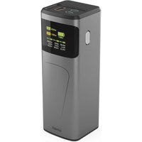 Grey Hama power bank, 24000 mAh, with digital display and USB ports on top.