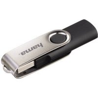 Black and silver Hama Rotate 128GB USB 2.0 flash drive with USB Type-A connector and swivel cover.