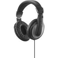 Black and dark grey Hama ShellTV II wired head-band headphones with cushioned ear cups and adjustable headband.