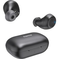 Black Hama Spirit Chop II TWS in-ear sports headset with compact charging case and ergonomic earbud design.