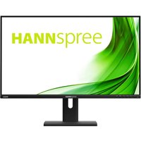 Black Hannspree HP271CJB 27" Full HD LED monitor with slim bezels and green abstract design on the screen.