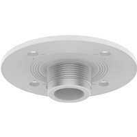 White Hanwha ceiling mount with circular base and central threaded attachment point.