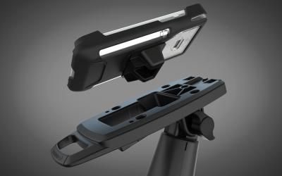 Black Havis CST00207 holder accessory featuring a sturdy base and adjustable mount, designed to securely hold devices with a sleek, durable finish.