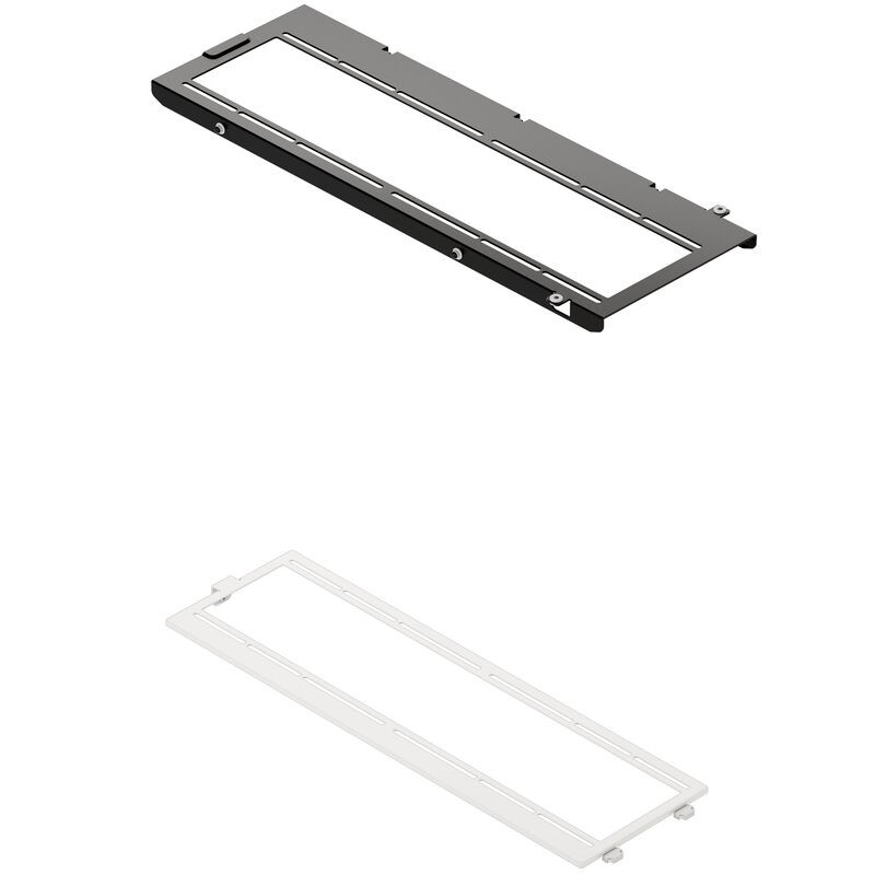 White and black HAVN HS 420 fan brackets designed for 360mm radiator alignment, featuring a sleek, durable material with precise cutouts for easy installation.