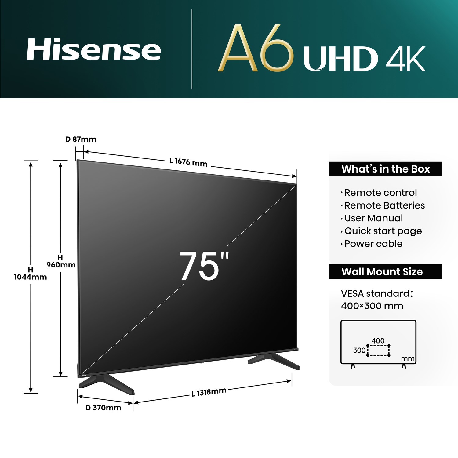 Hisense 75A6NTUK A6N 75" 4K UHD HDR Smart TV - image 4
