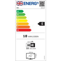 HKC B2412F 24" monitor, black frame, 1920x1080 resolution, energy label E, HDR, energy consumption 18 kWh/1000h.