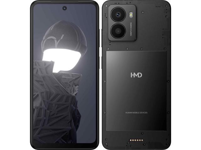 HMD Fusion Business Edition smartphone in black, featuring a 6.56-inch display, 108MP and 50MP cameras, 8GB RAM, 256GB storage, and a 5,000 mAh battery.