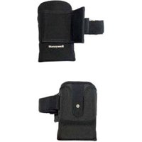 Black Honeywell handheld mobile computer case with Velcro flap and belt strap, featuring durable fabric construction.