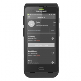 Honeywell CT40-HB-UVN-2 mobile device dock station in black, featuring a touchscreen interface, rugged design, and multiple connectivity options for efficient mobile computing.