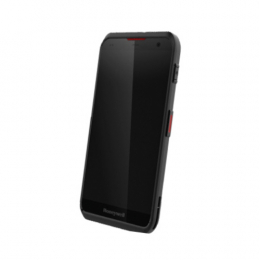 Black Honeywell EDA52 mobile device dock station with a sleek design, featuring a large touchscreen, side buttons, and a durable exterior for rugged use.