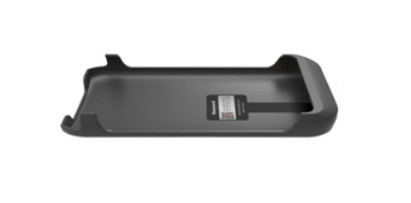 Black plastic RFID bracket designed for Honeywell handheld mobile computers, featuring a sleek, contoured shape with a slot for secure attachment.