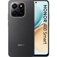 Black Honor 400 Smart phone with quad-camera setup and large display showing Honor 400 Smart text.