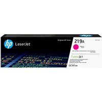 HP 219A Magenta LaserJet toner cartridge in black box with blue HP logo and magenta color indicator.