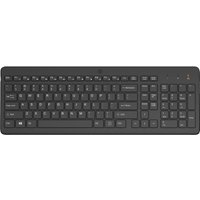 Black HP 225 Wireless Keyboard with full-size layout, chiclet keys, and numeric keypad.