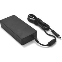 Black HP 280W Slim Smart AC Adapter with 7.4mm connector, rectangular shape, attached cable, and velcro strap.
