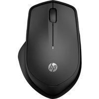 Black HP 285 Silent Wireless Mouse with sleek design, HP logo, and ergonomic shape.