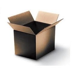 Brown cardboard box with flaps open, showing a square shape and a plain interior, suitable for packaging items.