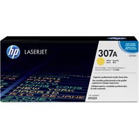 Black HP 307A Yellow LaserJet toner cartridge box with blue HP logo and yellow color indicator.