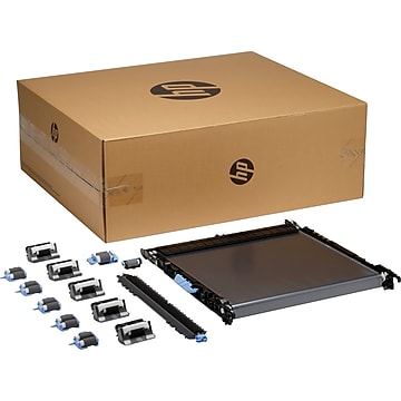 HP LaserJet 3WT89A Intermediate Transfer Belt Kit includes a black transfer belt and multiple small rollers, all packaged in a brown HP-branded cardboard box.