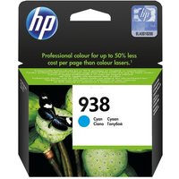 HP cyan printhead cartridge 938, black and green packaging with butterfly image, for 800 pages ISO/IEC 19752.