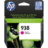 HP magenta printhead cartridge 938, black box with green accents and HP logo, 800 pages capacity.