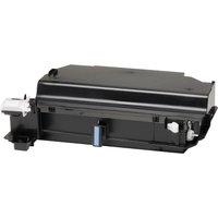 Black HP 527F9A toner waste box with blue latch and white connectors for HP printers.