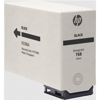 HP 768 black ink cartridge, 500ml capacity, rectangular shape, white casing with black text and HP logo.