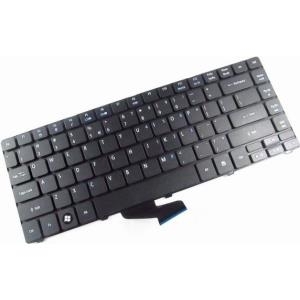 Black laptop keyboard with a sleek design, featuring a standard QWERTY layout, function keys, and a blue connector tab for easy installation.