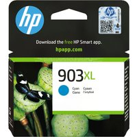 HP 903XL cyan ink cartridge in black box with green floral design and HP logo on top.