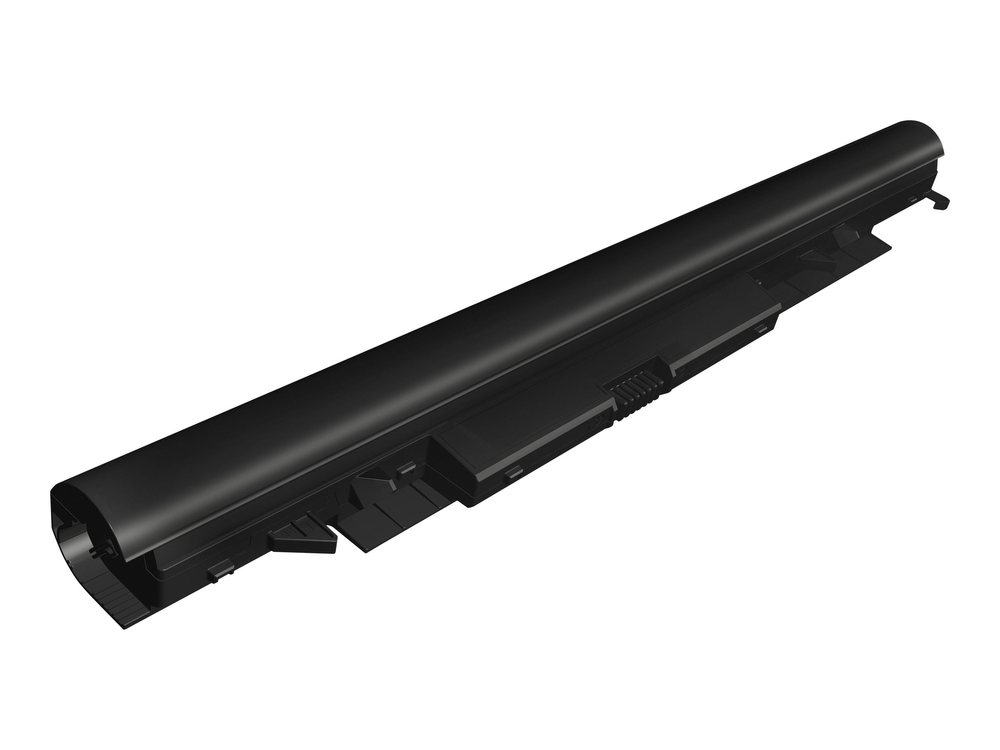 Black HP 919701-850 laptop spare part battery with a sleek, elongated design, featuring multiple connectors and a smooth plastic exterior.