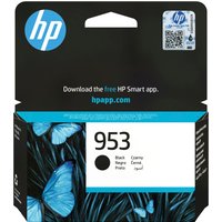 HP 953 Black Original Ink Cartridge box with blue butterflies and HP logo on black background.