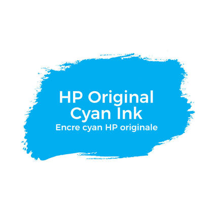 HP 72 Cyan Original High Capacity Ink Cartridge featuring a vibrant cyan color, labeled with "HP Original Cyan Ink" in bold white text on a blue background.