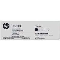 HP CF410JC black toner cartridge box, LaserJet branding, JetIntelligence logo, 7.6K pages yield.