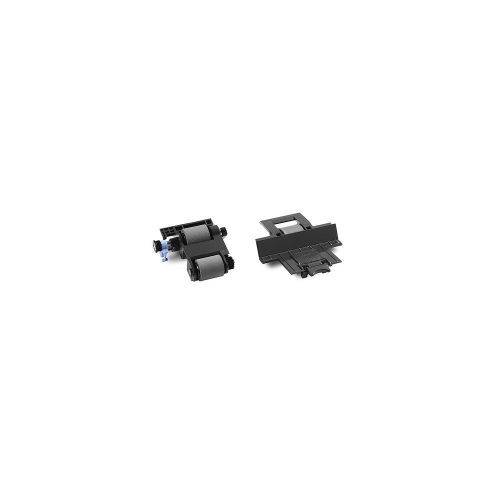 Black HP DF Minennce Roller Kit featuring two cylindrical rollers and a flat attachment, designed for printer maintenance and optimal performance.