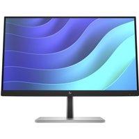HP E22 G5 22-inch IPS Full HD Monitor with slim black bezels, silver stand, and vibrant wavy blue screen display.