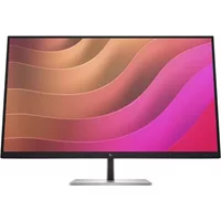 HP E32k G5 4K Ultra HD monitor, 31.5-inch, black frame, slim bezels, vibrant display on a silver stand.