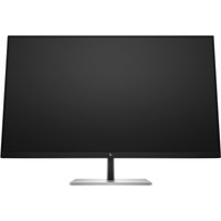 HP E32k G5 4K USB-C Monitor, sleek black screen, thin bezels, silver stand, minimalist design.