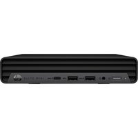 Black HP Elite Mini 800 G9 desktop with ribbed top, front USB ports, headphone jack, and power button.