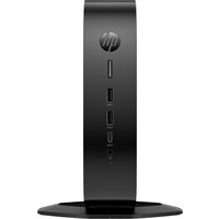 Black HP Elite t755 thin client with vertical design, USB ports, and HP logo on front, weighing 1.4 kg.