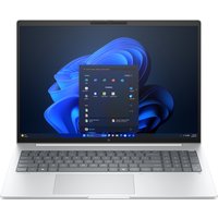 HP EliteBook 8 G1i laptop, silver finish, sleek design, full-size keyboard, large touchpad, Windows interface displayed.