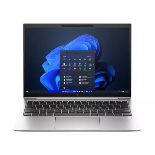 Sleek silver HP EliteBook 830 G11 laptop with a 13.3" WUXGA display, featuring a modern keyboard and Windows 11 Pro interface.