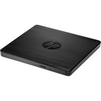 Black HP External USB DVDRW Drive with sleek design and HP logo on top.