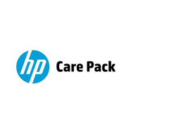 HP Care Pack logo featuring a blue circular emblem with "hp" in white and "Care Pack" in bold black text, set against a plain white background.