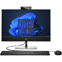HP ProOne 440 G9 all-in-one PC with 23.8-inch display, black keyboard, and mouse, featuring Windows interface.