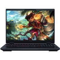 Black HP HyperX OMEN 15-inch gaming laptop with colorful game scene on screen and RGB backlit keyboard.