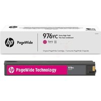 HP magenta ink cartridge, extra high-capacity, rectangular black casing with pink label and gold connector.