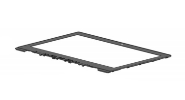 Black plastic laptop bezel with a sleek design, featuring cutouts for buttons and ports, suitable for HP laptops.