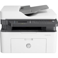White HP Laser MFP 137fnw printer with scanner, control panel, and paper tray.