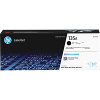 HP LaserJet 135A black toner cartridge box with blue HP logo and white text on black and white background.
