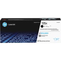 HP LaserJet 135X black toner cartridge box with blue HP logo and white text on black background.